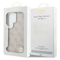 Guess 4G Leather Backcover met MagSafe Samsung Galaxy S26 Ultra - Gold Edge - Pink