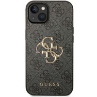 Guess 4G Metal Logo Backcover iPhone 14 - Grijs