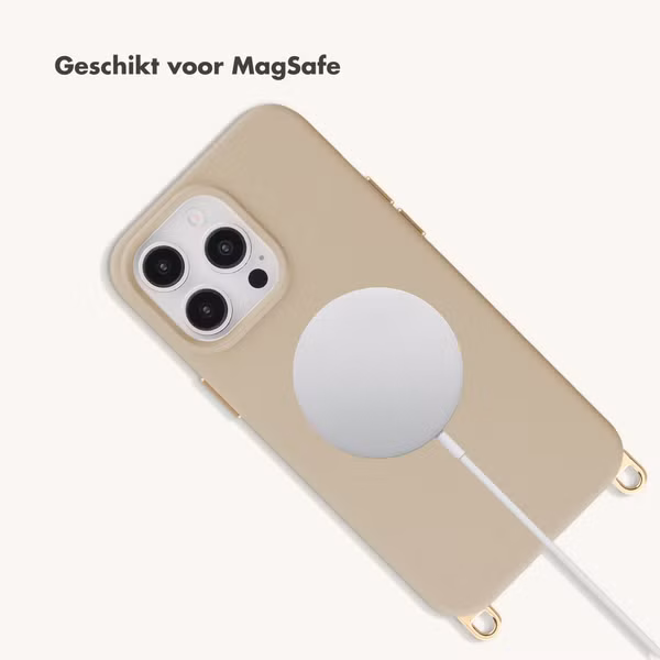 Selencia Rivièra MagSafe Backcover met afneembare haakjes Apple iPhone 13 Pro - Milky Latte
