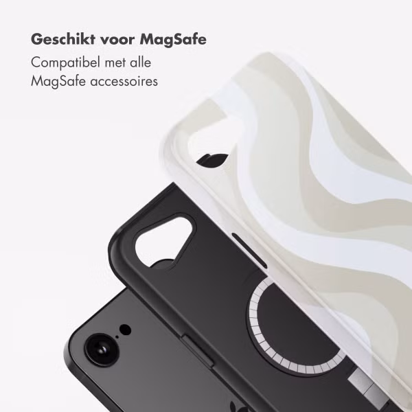Selencia Vivid Backcover met MagSafe Apple iPhone 16e - Desert Waves Beige