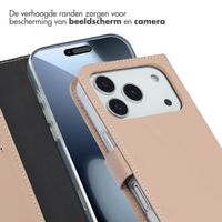 Selencia Echt Leren Bookcase Apple iPhone 17 Pro - Dusty Pink
