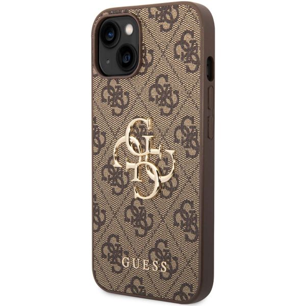 Guess 4G Metal Logo Backcover iPhone 15 - Bruin