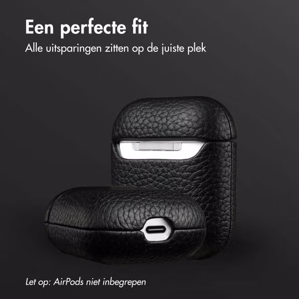 Accezz Echt Leren Case AirPods 1 / 2 - Zwart