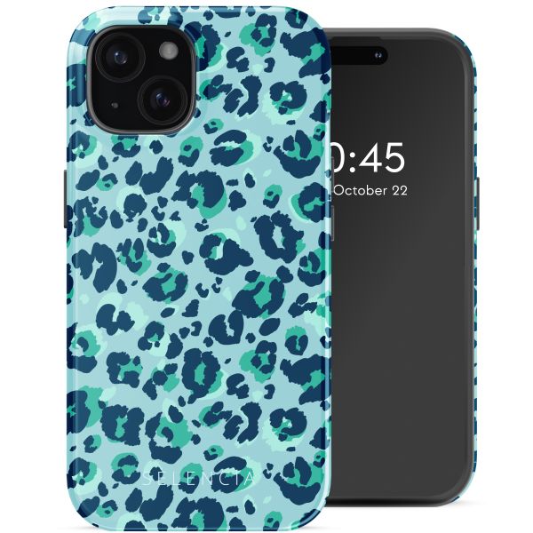 Selencia Vivid Tough Backcover met MagSafe iPhone 15 - Wild Spots Light Blue