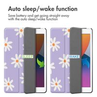 imoshion Design Trifold Bookcase Apple iPad 9 (2021) 10.2 inch / iPad 8 (2020) 10.2 inch / iPad 7 (2019) 10.2 inch - Flowers Distance
