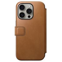 Nomad Modern Leather Folio Bookcase iPhone 15 Pro - English Tan