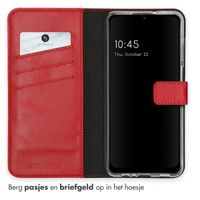 Selencia Echt Lederen Bookcase Samsung Galaxy A12 - Rood