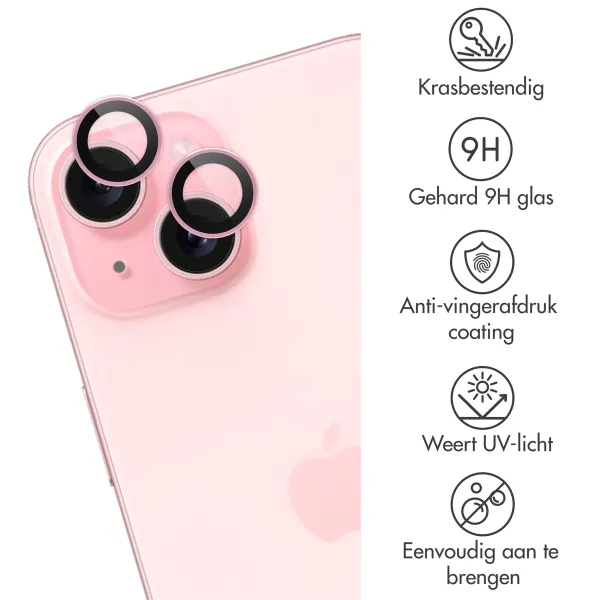 imoshion 2 Pack Camera lens protector Apple iPhone 15 / 15 Plus - Pink