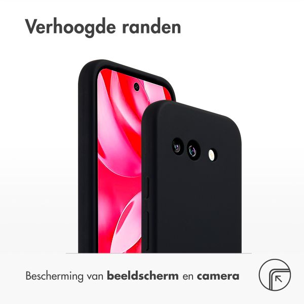 Accezz Liquid Silicone Backcover Google Pixel 9A - Zwart