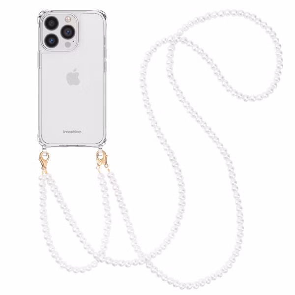 imoshion Backcover met koord + armband iPhone 13 Pro - Parels
