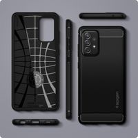 Spigen Rugged Armor Backcover Samsung Galaxy A72 - Zwart