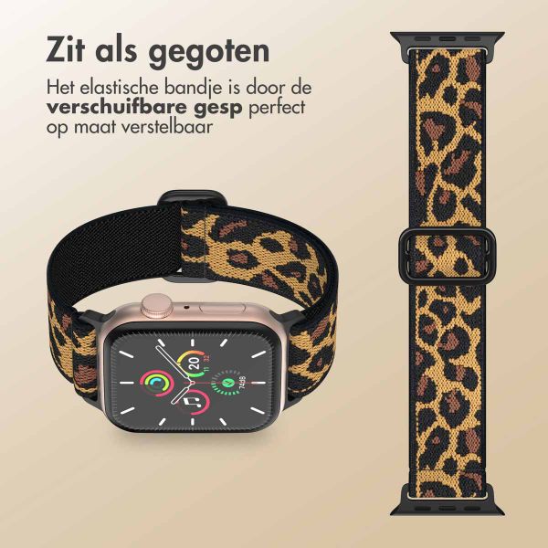 imoshion Elastisch Nylonbandje Apple Watch Series 1 t/m 9 / SE (38/40/41 mm) | Series 10 (42 mm) - Leopard