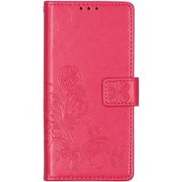 Klavertje Bloemen Bookcase Samsung Galaxy A21s - Fuchsia