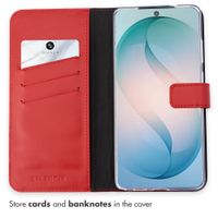 Selencia Genuine Leather Book Case Samsung Galaxy S26 Ultra - Red