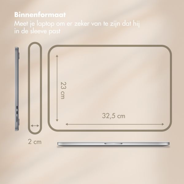 Selencia Corduroy Laptop hoes 13-14 inch - Laptopsleeve - Beige