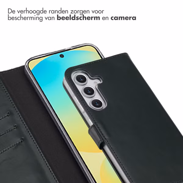 Selencia Echt Leren Bookcase Samsung Galaxy S25 FE - Groen