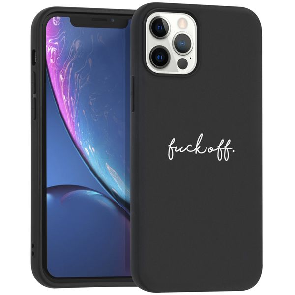 imoshion Design hoesje iPhone 12 (Pro) - Fuck Off - Zwart