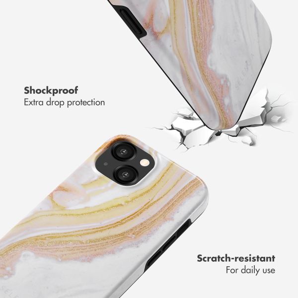 Selencia Vivid Back Cover Apple iPhone 15 - Chic Marble Gold