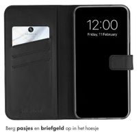 Selencia Echt Leren Bookcase Samsung Galaxy A27 (5G) - Zwart