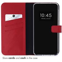 Selencia Genuine Leather Book Case Samsung Galaxy A37 (5G) - Red