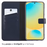 Selencia Echt Leren Bookcase Samsung Galaxy S25 FE - Blauw