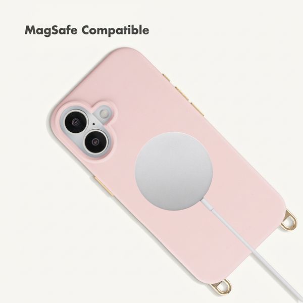 Selencia Rivièra MagSafe Back Cover with detachable hooks Apple iPhone 16 - Sorbet Pink