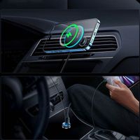 Baseus CW01 Magnetic Car mount - telefoonhouder auto - Ventilatierooster - Magnetisch en MagSafe - Draadloos opladen - Zwart 