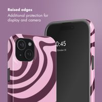 Selencia Vivid Back Cover Apple iPhone 15 - Wavy Swirl Pink Plum