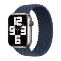 Apple Gevlochten solobandje Apple Watch | 44/45/46/49 mm - Maat 9 - Abyss Blue