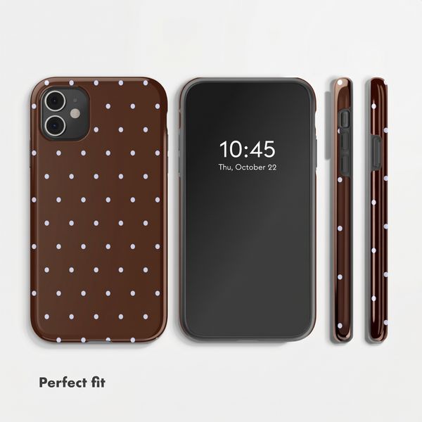 Selencia Vivid Back Cover Apple iPhone 11 - Happy Dots Chocolate