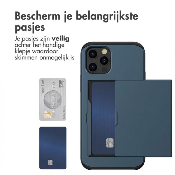 imoshion Backcover met pasjeshouder Apple iPhone 12 (Pro) - Donkerblauw