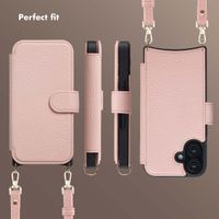 Selencia Riva Bookcase with MagSafe and phone strap Apple iPhone 16 - Old Pink