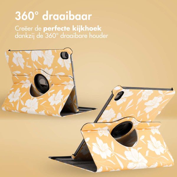 imoshion 360° Draaibare Design Bookcase Apple iPad Air 5 (2022) / Air 4 (2020) - Yellow Flowers