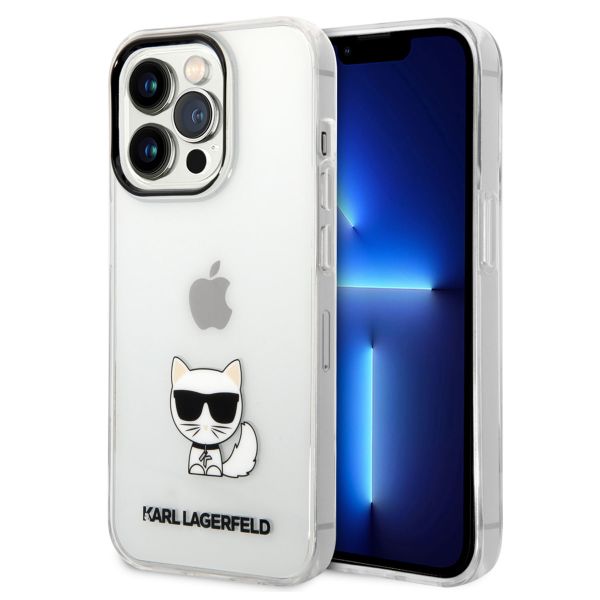 Karl Lagerfeld Hardcase Backcover Choupette iPhone 14 Pro Max - Transparant