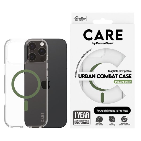 CARE by PanzerGlass Urban Combat Case MagSafe Apple iPhone 16 Pro Max - Green