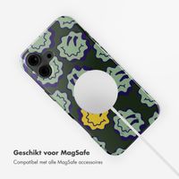 Selencia Vivid Tough Backcover met MagSafe iPhone 16 - Wavy Smiley Green