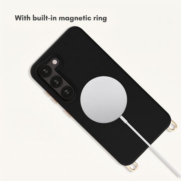 Selencia Rivièra MagSafe Case with detachable hooks Samsung Galaxy S23 - Velvet Black