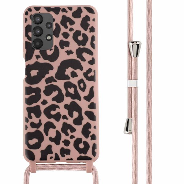 imoshion Siliconen design hoesje met koord Samsung Galaxy A13 (4G) - Animal Pink