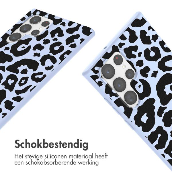 imoshion Siliconen design hoesje met koord Samsung Galaxy S22 Ultra - Animal Lila