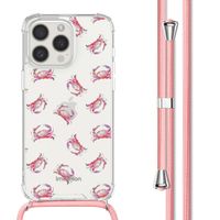 imoshion Design hoesje met koord iPhone 15 Pro Max - Crab Watercolor