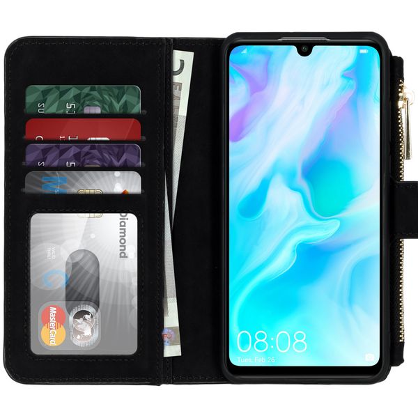 Luxe Portemonnee Huawei P30 Lite - Zwart