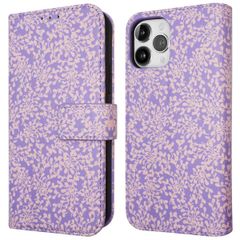 imoshion Design Bookcase Apple iPhone 12 (Pro) - Purple White Flowers
