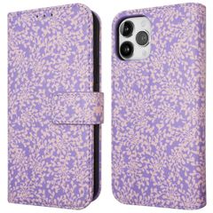 imoshion Design Bookcase iPhone 12 (Pro) - Purple White Flowers