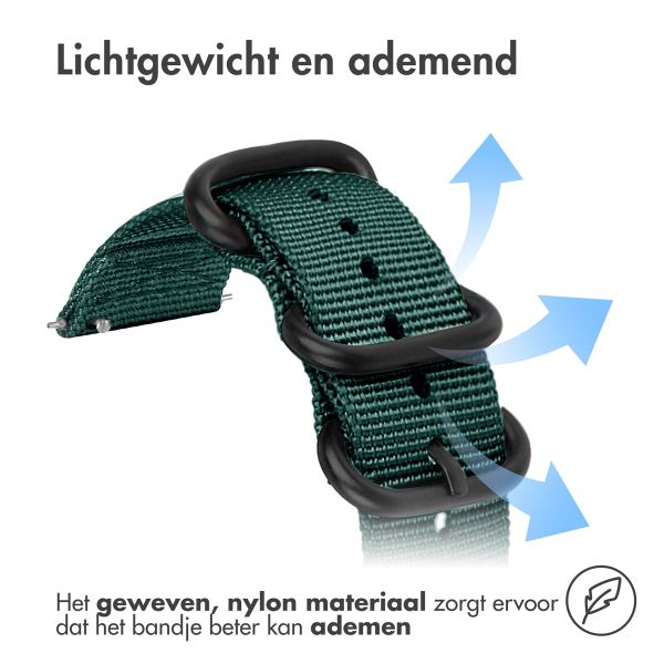 imoshion Rugged Nylon bandje  - Universeel 22 mm aansluiting - Donkergroen