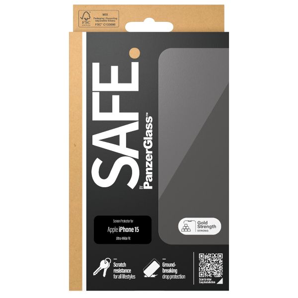 SAFE by PanzerGlass Ultra-Wide Fit Screenprotector iPhone 15