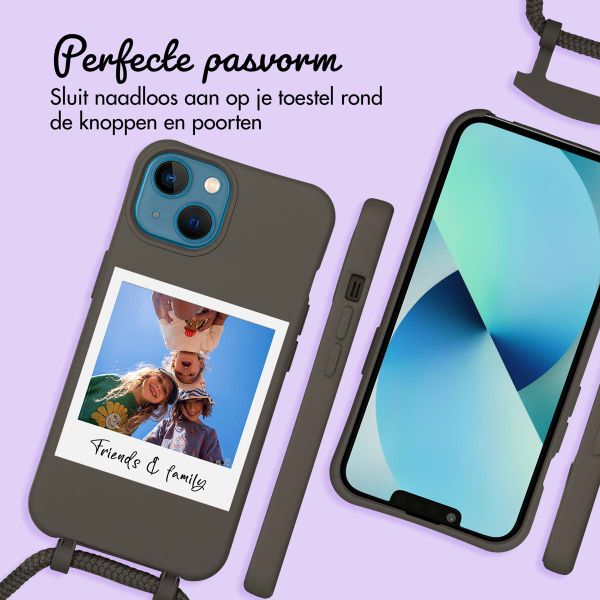 Gepersonaliseerd Color Backcover MagSafe met afneembaar koord en polaroid  iPhone 13 - Black Coffee