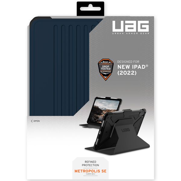 UAG Metropolis Bookcase Apple iPad 11 (2025) 11 inch A16 / iPad 10 (2022) 10.9 inch - Blauw