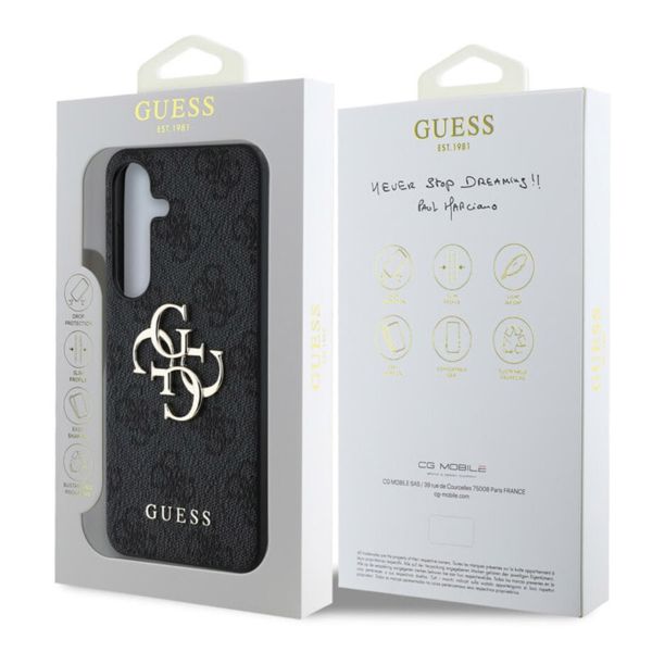 Guess 4G Metal Logo Backcover Samsung Galaxy S25 Plus - Zwart