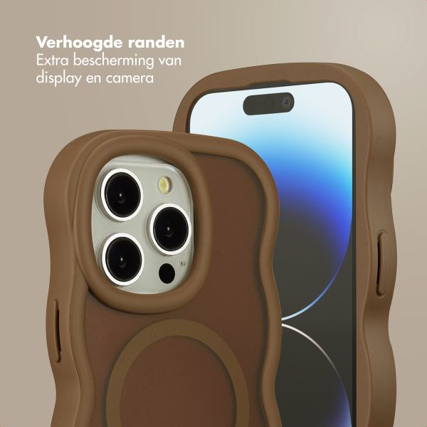 Selencia Wavy Backcover met MagSafe Apple iPhone 14 Pro - Mocha Brown