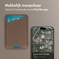 Accezz Magnetische Leren Kaarthouder - Geschikt voor Apple Find My - Coffee Brown